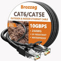 Ethernet Cable 25ft For Cat6/Cat5E, 10Gbps Compatible by Brozzag