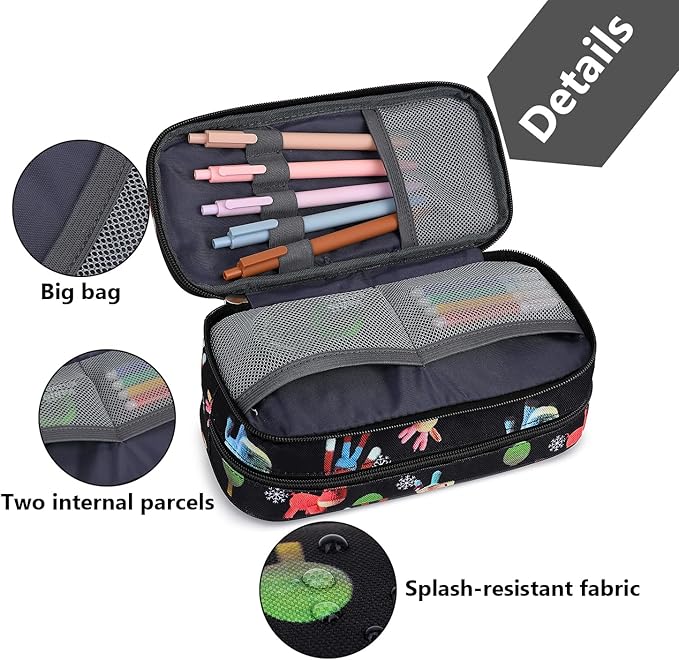 Pencil Cases for kids, Large Capacity Pencil Pouch, Office College School Marker Organizer Case pen for Men Women Adult Teens