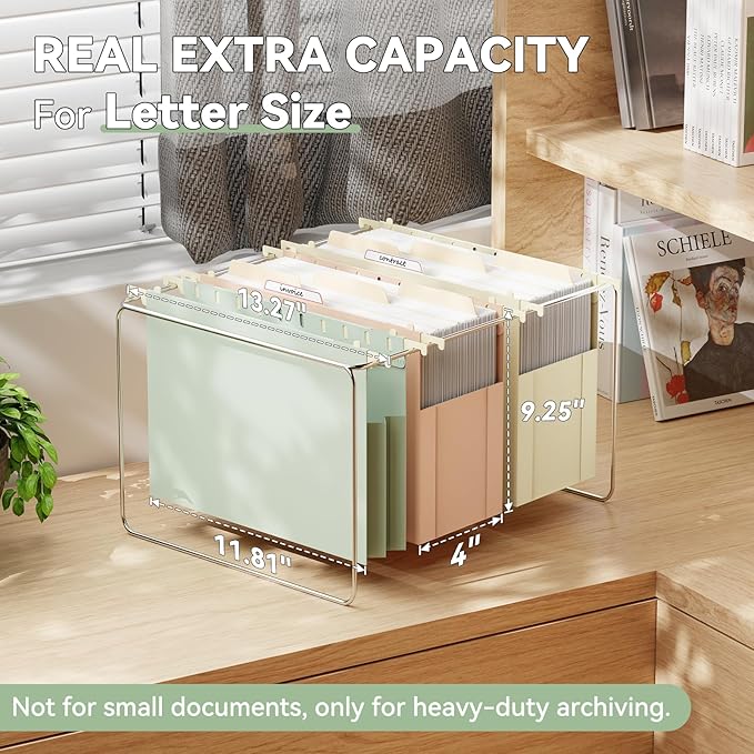 Plastic Hanging File Folders,Letter Size,6 Pack Heavy Duty 4" Expansion,Large Capacity Hanging Folders with Tabs,Filing Cabinet Organizer for Office Home School,for Bulky Files,Morandi Color