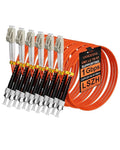 6 Pack LC to ST Multimode Fiber Patch Cable OM1 1M, Duplex MMF Jumper Cord by VANDESAIL