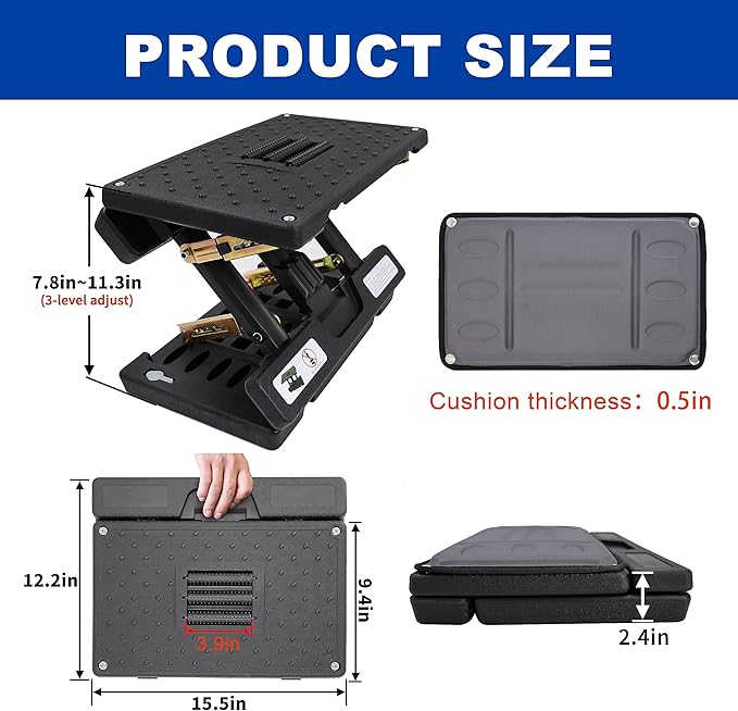 Adjustable Foot Rest and Footstool Under Desk, Ergonomic Leg Rest with Massage Roller, Height & Angle Adjustable, Detachable Cushion for Office and Home (Gray)