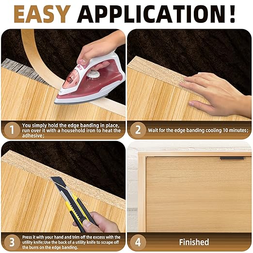 GSCIT Club Maple Edge Banding, 7/8 inch x 25ft roll of Veneer Edge Banding Preglued Flexible, Wood Tape Banding for Cabinet Repair Furniture