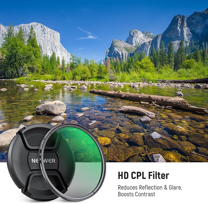 NEEWER 72mm CPL Filter with Lens Cap, Ultra Slim Multi Resistant Nano Coated - Image 2