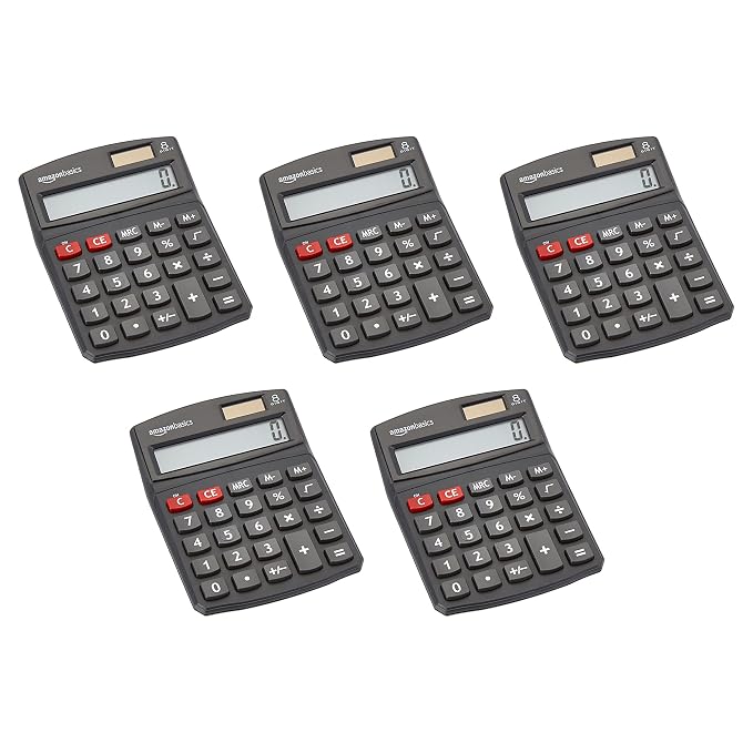 Amazon Basics LCD 8-Digit Desktop Calculator, Portable and Easy to Use by AmazonBasics
