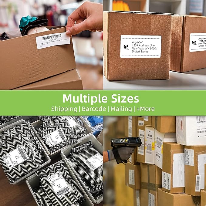 8 Stacks 4" x 6" Fanfold Direct Thermal Labels, 4000 Labels (500/Stack), Compatible with Zebra, Rollo, MUNBYN, NELKO Printers