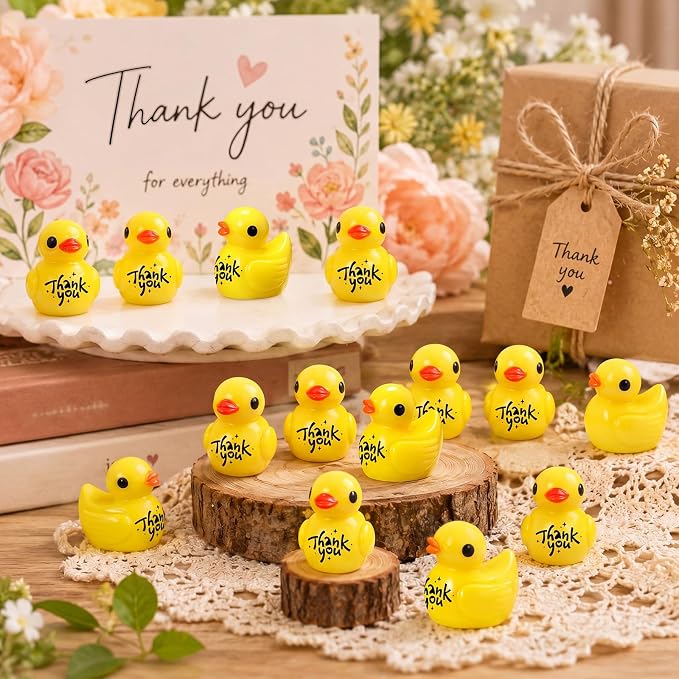 Skylety 50 Pcs Thank You Gifts Mini Resin Ducks Employee Appreciation Gifts - Image 7