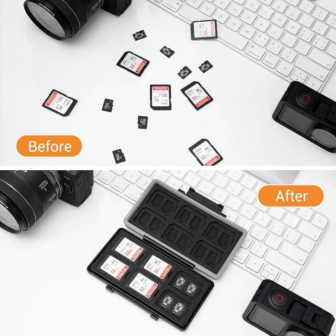 Grey 36 Slots Memory Card Case Water-Resistant Anti-Shock Memory Card Wallet - Image 8