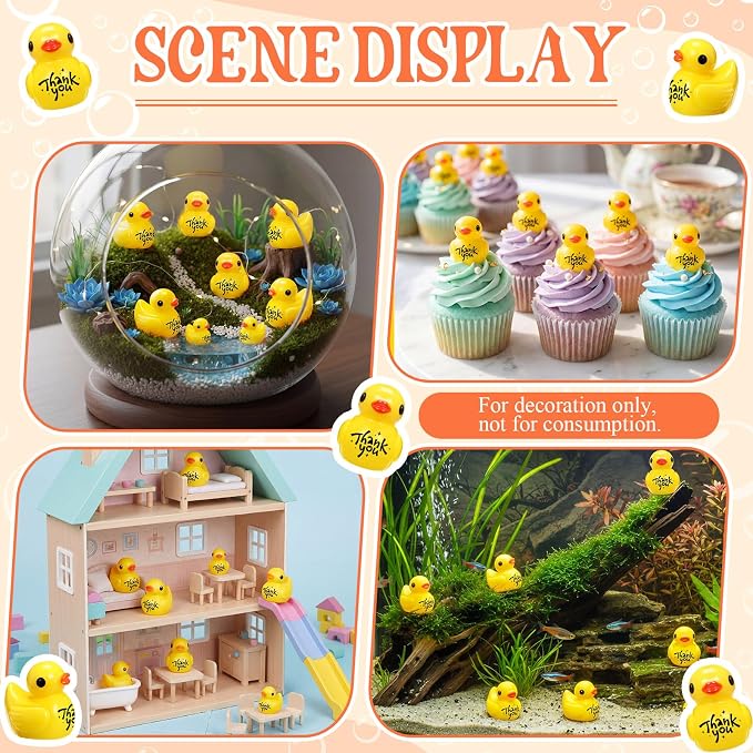 Skylety 50 Pcs Thank You Gifts Mini Resin Ducks Employee Appreciation Gifts - Image 4