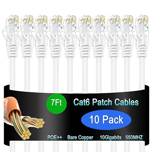 Cat6 Ethernet Patch Cable 7 ft, Cat6 Patch Cable by Lysymixs