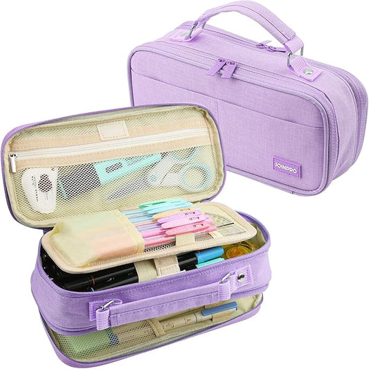 Pencil Case, Large Capacity Pencil Case Organizer; Double Zipper Storage Bag; Big Pencil Pouch for College School Office Teen Girl Boy Men Women Adult