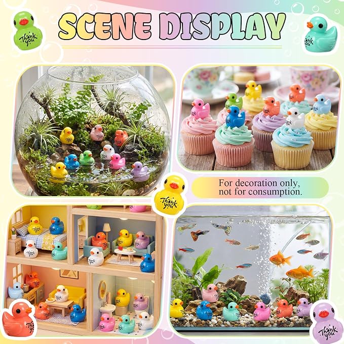 Skylety 50 Pcs Thank You Gifts Mini Resin Ducks Appreciation Gifts - Image 6