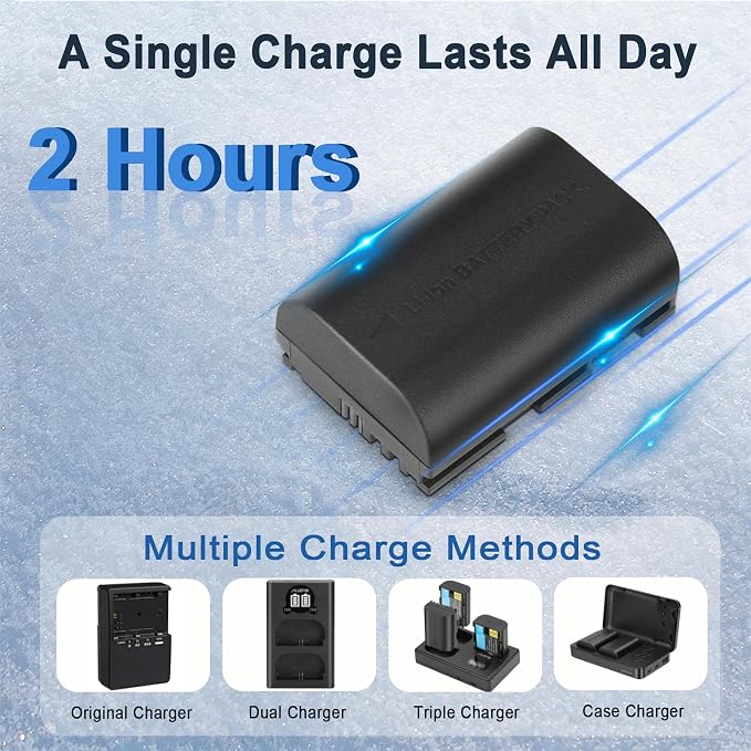 JYJZPB LP-E6P Battery, Upgraded 2300mAh Battery - Image 5