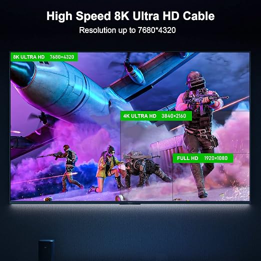 8K Fiber Optic HDMI Cable 3ft, 48Gbps Ultra High-Speed HDMI 2.1 Cable 8K@60Hz - Image 3