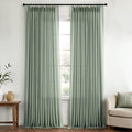 Memory Trained Pinch Pleated Curtains 108 Inches Long, Viral Linen Pinch Pleat by ANRODUO