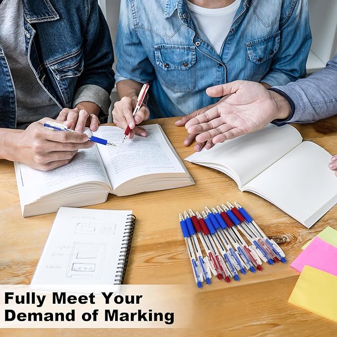 200 Pack Blue Gel Ink Pens Bulk, 1.0mm Retractable Click Point Ballpoint Pens Smooth Writing with Comfortable Grip for Back to School Office Classroom Business Home Work Supplies