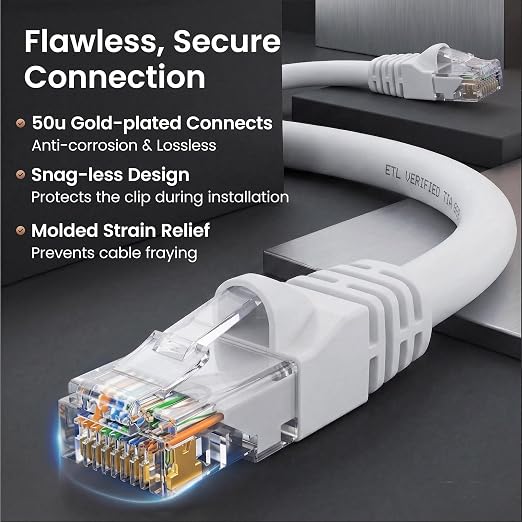 GEARit Cat 6 Ethernet Patch Cable 3 ft White Cat6 Patch Cables 3ft - Image 4