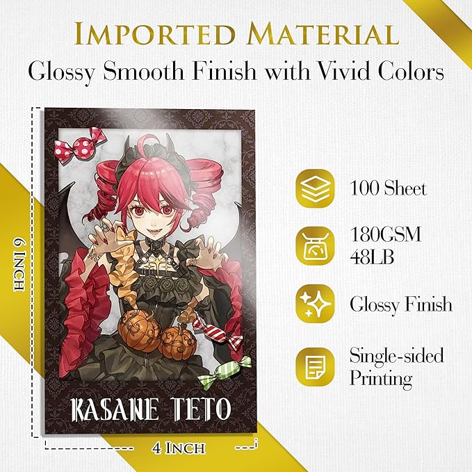 A-SUB Inkjet Glossy Photo Paper 4X6 Inches 48lb 180gsm Professional Glossy Photographic Paper for Inkjet Printers Dye Ink 100 Sheets