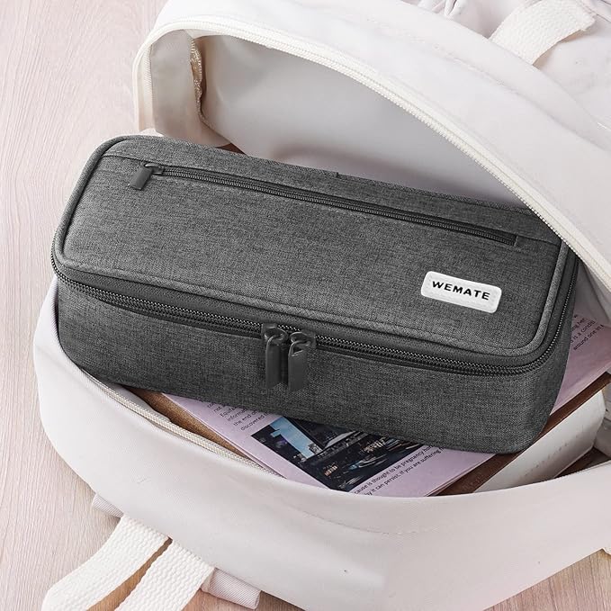 WEMATE Pencil Case, Large Storage Organizer for Stationery, Back - to - School Essential, Teacher Must - have, Big Pencil Pouch, Marker Case School Supplies for College & High School