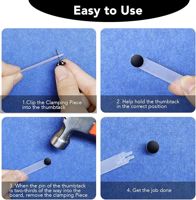 50 PCS Flat Push Pins for Cork Board, Black Metal Thumb Tacks for Wall Picture Photo Hanging, Board Posters Bulletin Maps, Office Home Decorative