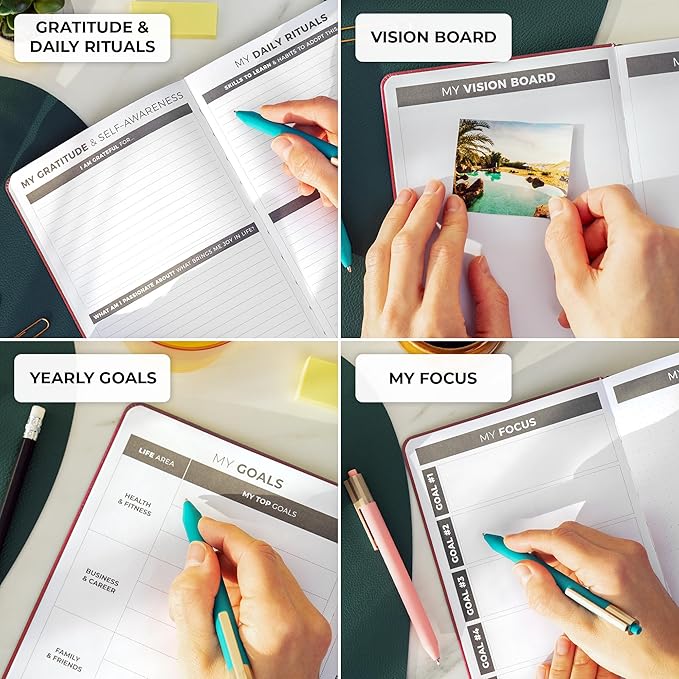 Clever Fox Daily Planner – Undated Planning Notebook with Hourly Schedule & To-Do List – Personal Day Task & Work Organizer, 6 Months (Red)