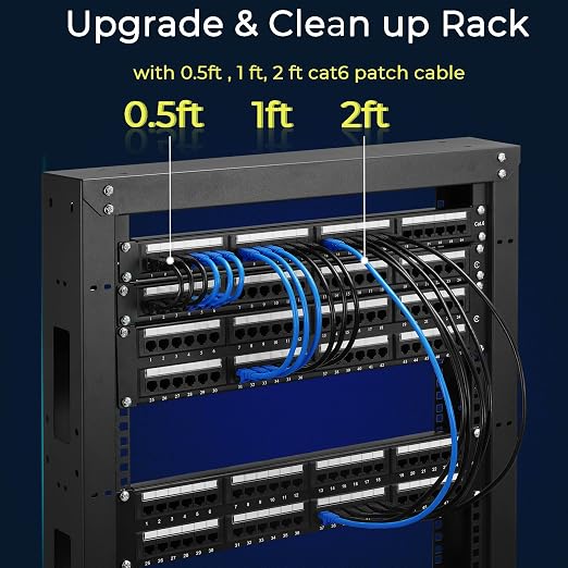 Rapink Patch Cables Cat6 1ft, Ethernet Patch Cable 10G, Cat 6 Patch Cable - Image 5