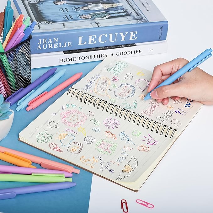 Gel Pens 20 Colors Retractable Quick Dry Ink Pens Fine Point 0.7mm, Smoooth Writing Pens Multicolor for Journaling, Drawing, Doodling, and Note Taking, Multicolor, 20-Count