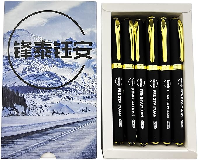 Fengtaiyuan 038P18Pro, Gel Ink Rollerball Pens, Black Ink, Ultra FIne 0.38mm, Writting Pens, Smooth, 18 Pack (Black-0.38mm)