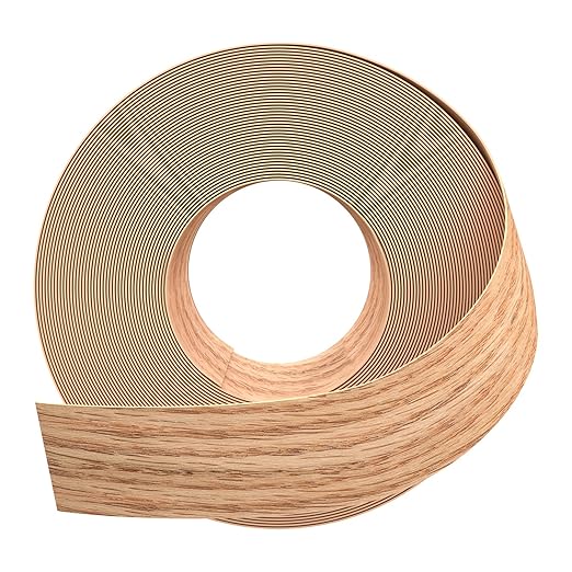 GSCIT Club Red Oak Edge Banding, 2 inch x 500ft roll of Veneer Edge Banding Preglued Flexible, Wood Tape Banding for Cabinet Repair