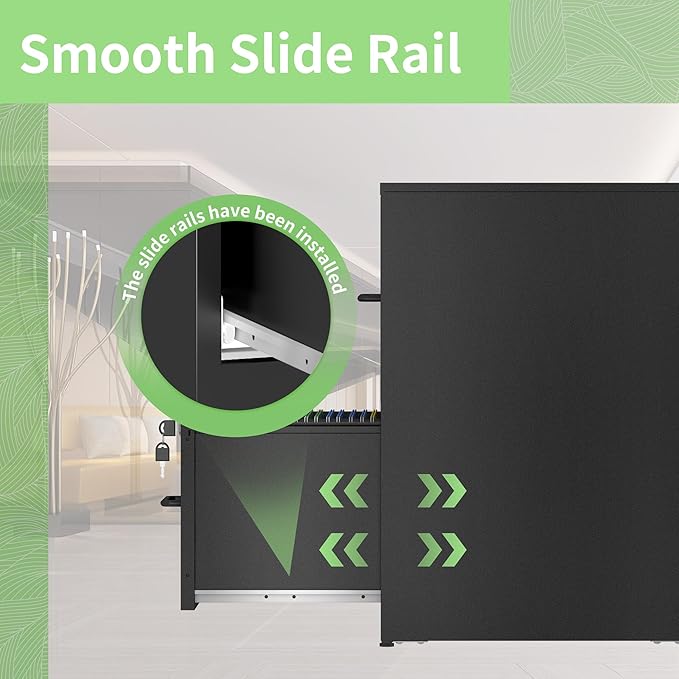 Metal File Cabinet with Drawer Heavy Duty Home Office Steel Vertical Filing Lockable Cabinets for Legal/Letter Size,Assembly Required