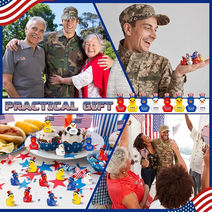 Skylety 36 Pcs Patriotic Mini Ducks 4th of July Independence Day Party Decor - Image 6