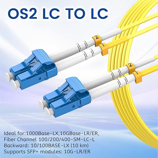SpeedyCables- OS2 LC to LC Fiber Patch Cable 50M/164ft, 1G/10Gb 9/125um Single - Image 3