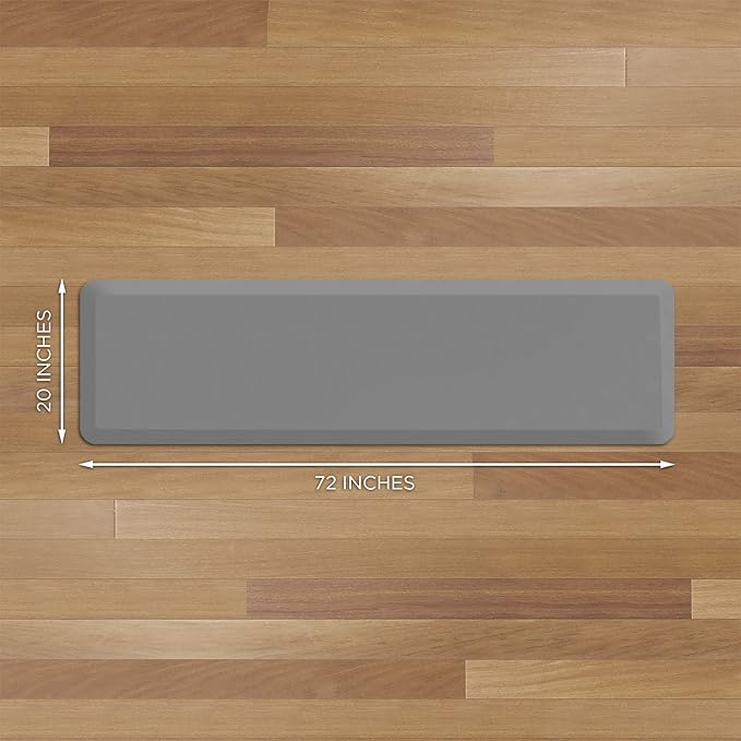 GelPro Utility Anti-Fatigue Runner Mat, Leather Grain Grey - 20x72