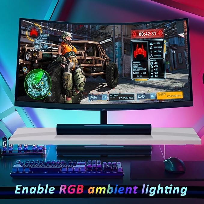 Monitor Stand Riser,Wood & Acrylic Computer Monitor Stand with LED Light,Desk Accessories Desktop Organizer Stand for Computer,Laptop,Printer,PC & TV Screen Riser… (All White)