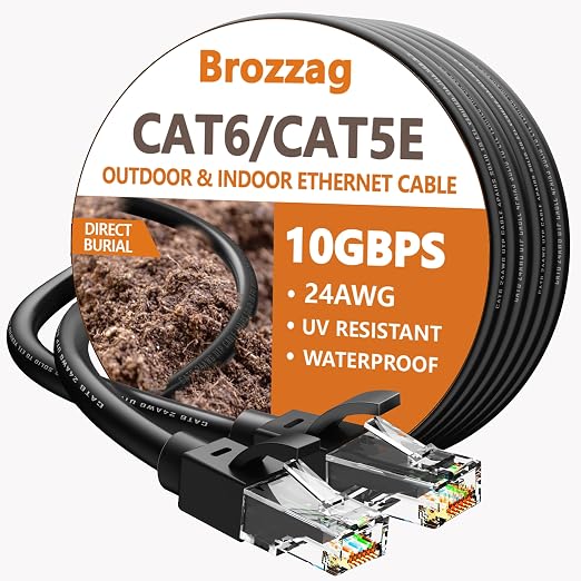 Ethernet Cable 75ft For Cat6/Cat5E, 10Gbps Compatible by Brozzag