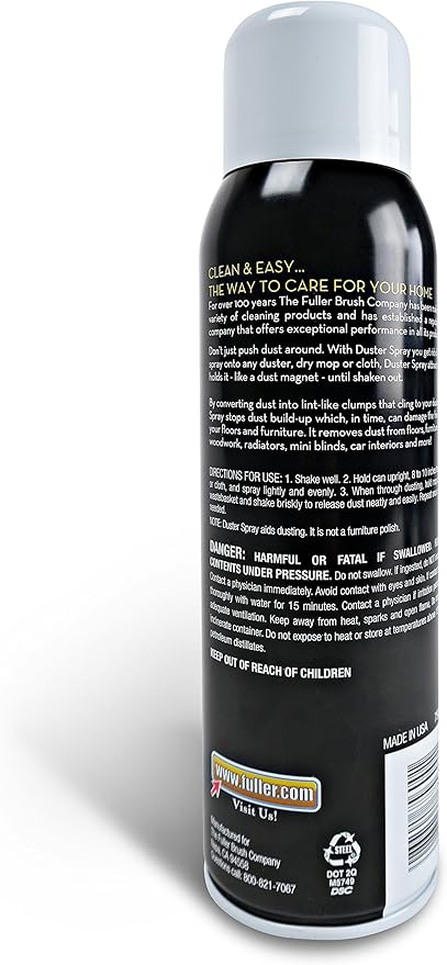 Fuller Brush Duster Spray – 15.5 oz Multi Surface Dust Removing Sprayer - Safe Household Cleaning For Floors, Furniture, Blinds & Car Interiors