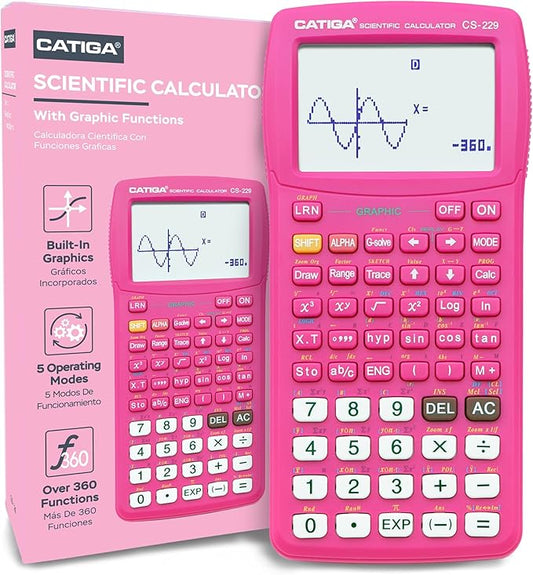 CATIGA Scientific Calculator with Graphic Functions - Multiple Modes with Intuitive Interface - Perfect for Students of Beginner and Advanced Courses, High School or College