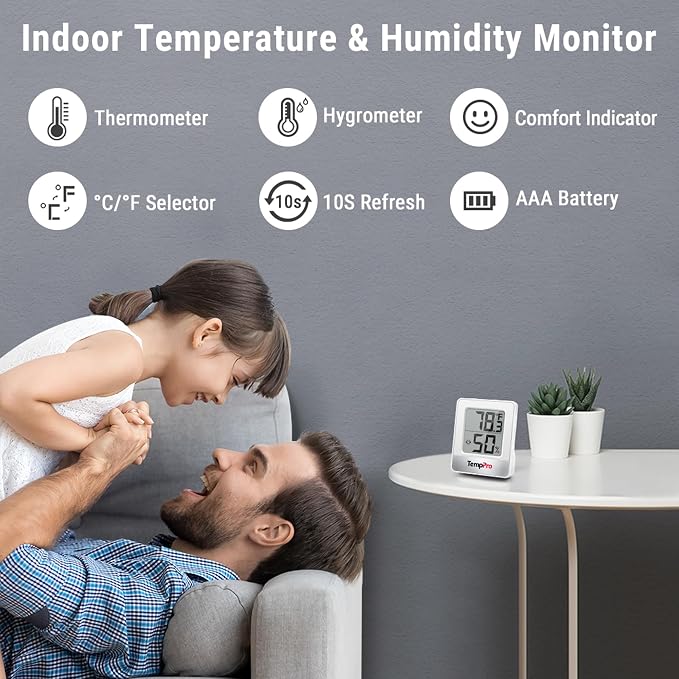 TempPro TP49 Digital Hygrometer Indoor Thermometer Humidity Meter Room - Image 2