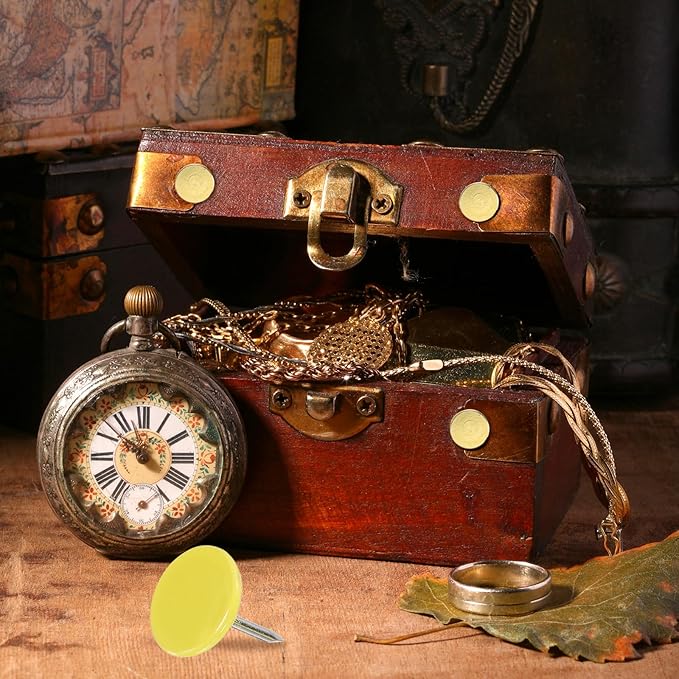 uxcell 120Pcs Push Pins, 11mmx17mm Round Flat Head Decorative Thumb Tacks Upholstery Tacks for Cork Board Office Wall Hangings, Light Yellow