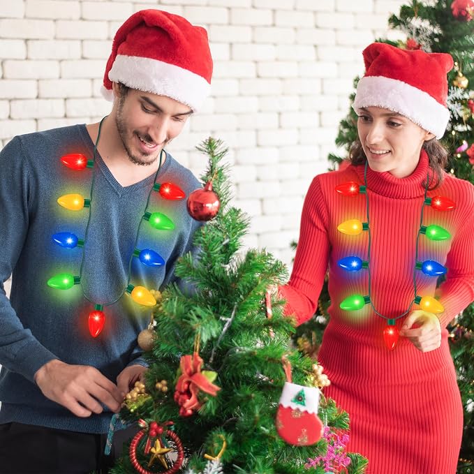 QZYL 8 Pack Christmas Necklace Light Up, Colorful Christmas Party Favor - Image 5