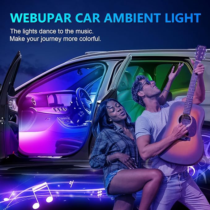 RGBW Acrylic Car Interior Led Kit, Car Accessories 22 in 1 Car Ambient Lighting - Image 6
