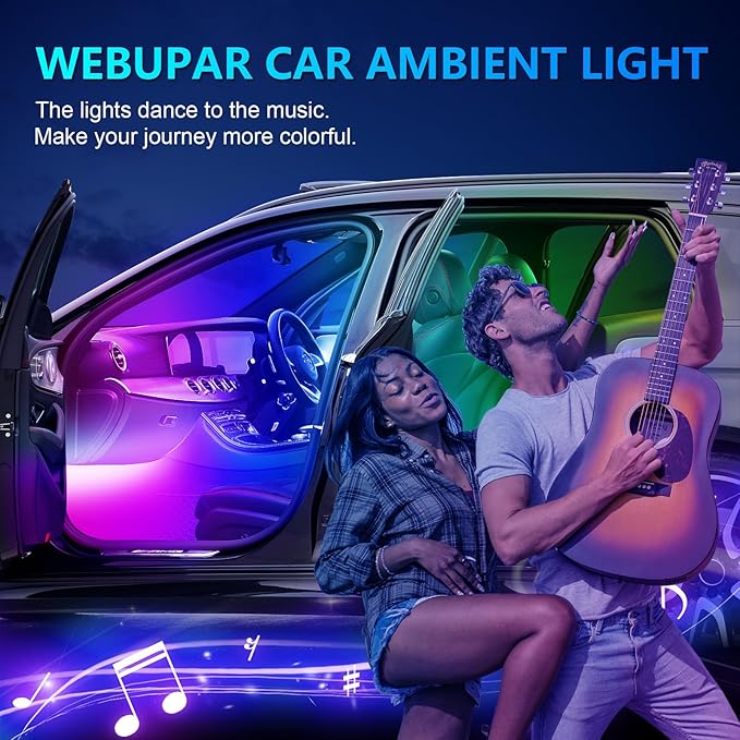 Acrylic Interior Car Lights, Car Accessories 10 in 1 Car LED Strip Lights - Image 6