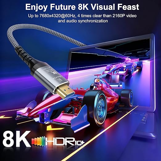 8K Fiber Optic HDMI Cable 40FT, 48Gbps Ultra High Speed Long HDMI 2.1 Cord - Image 2