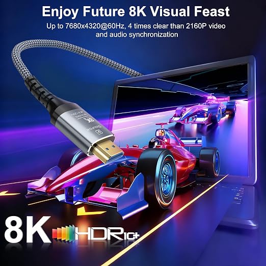 8K Fiber Optic HDMI Cable 75FT, 48Gbps Ultra High Speed Long HDMI 2.1 Cord - Image 2