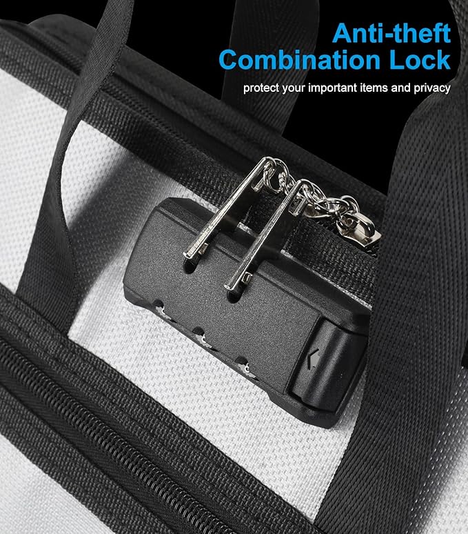 Accordion File Organizer with Lock, Fireproof, Letter/A4-Size Expanding File Folder with Tabs, 13 Pockets Important Document Organizer with Handle, Portable Paperwork Business Organizer, Silver