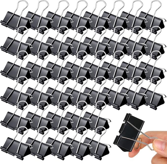 Yexiya 300 Pcs Large Binder Clips Bulk Big Paper Clamps Office Supplies Paper Clamps for Teachers Students School Office Business Paperwork Supplies (Black, 1.61 Inch)