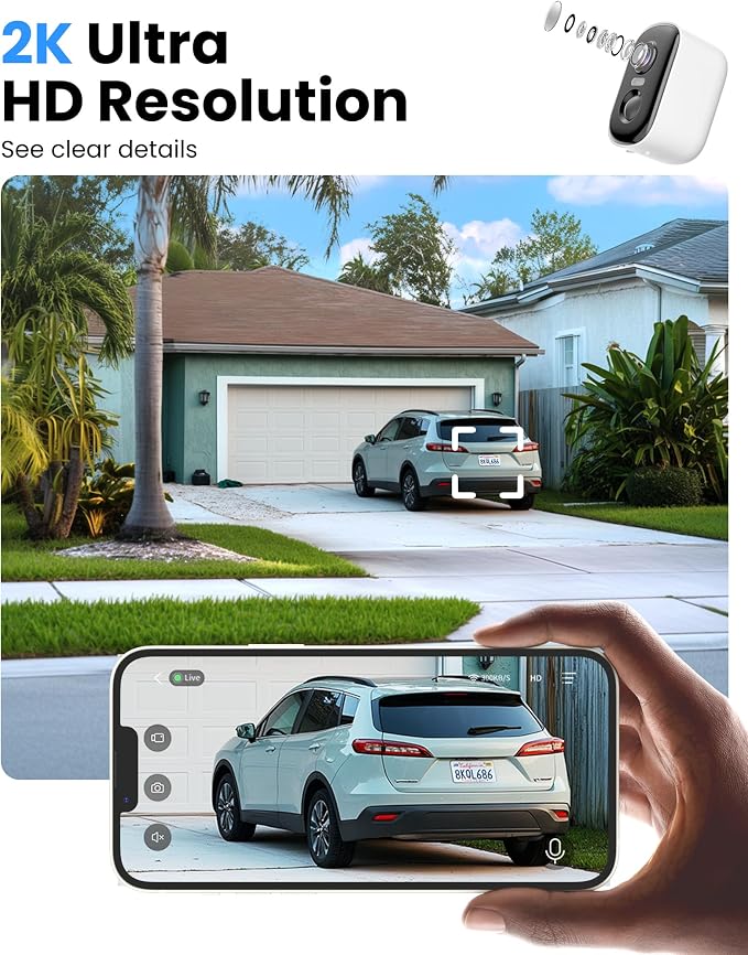 MISECU Security Cameras Wireless Outdoor, 2K Battery Powered WiFi Cameras - Image 2