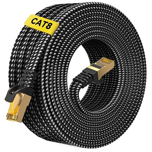 ARISKEEN Cat 8 Ethernet Cable 75 FT, Nylon Braided High Speed Cat8 Network LAN by ARISKEEN