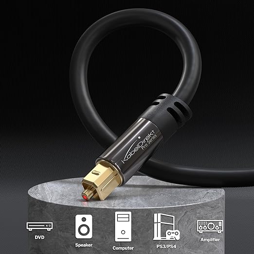 TOSLINK – Optical Audio Cable – 20ft – Designed in Germany – Fiber Optic Cable - Image 2
