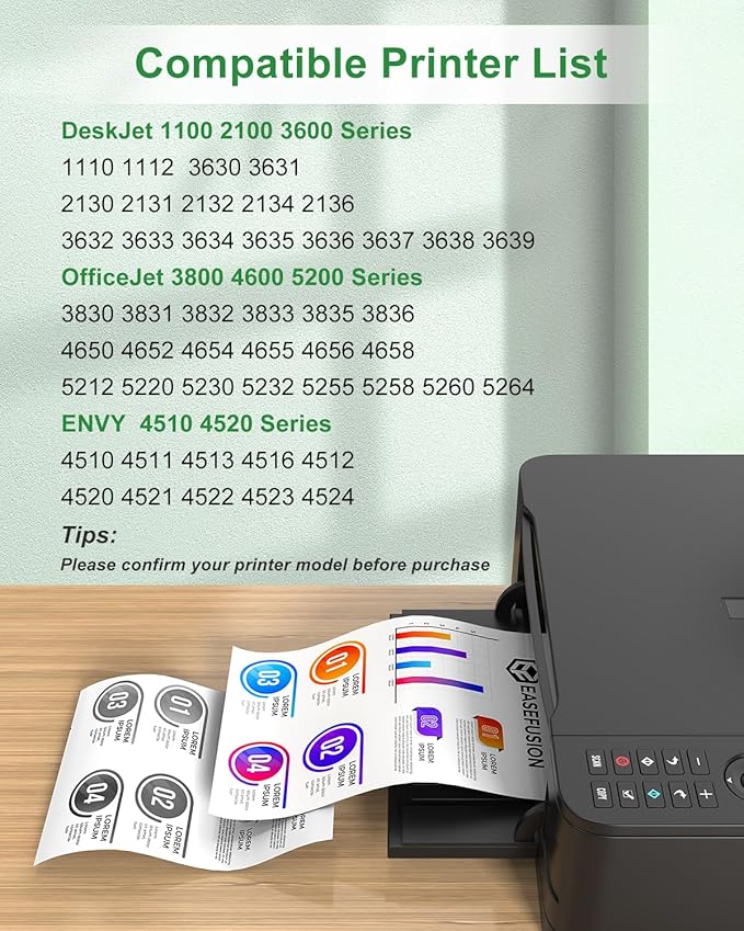 63XL Ink Cartridges Black and Color Remanufactured Replacement for HP Ink 63 63XL HP63XL HP63 Combo Pack Work for Envy 4520 4512 OfficeJet 3830 4650 5255 5258 4655 DeskJet 3630 2130 Printer