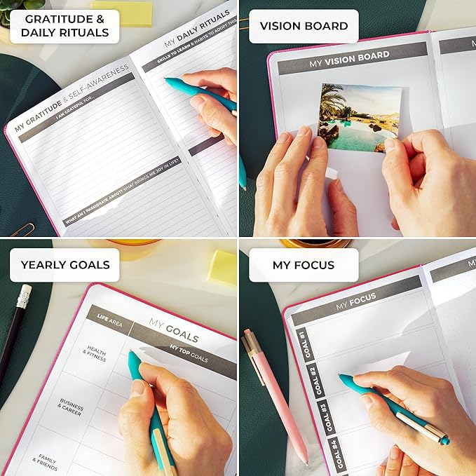 Clever Fox Daily Planner – Undated Planning Notebook with Hourly Schedule & To-Do List – Personal Day Task & Work Organizer, 6 Months (Hot Pink)